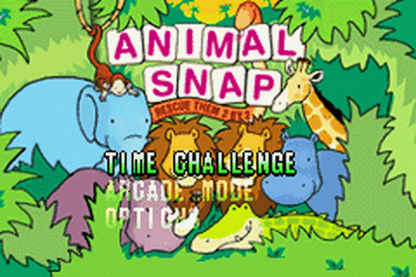 Animal Snap start menu for Game Boy Advance GBA video game