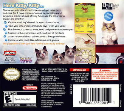 Purr Pals – Nintendo DS: Care for and play with virtual cats, complete fun activities, and explore interactive pet adventures back cover