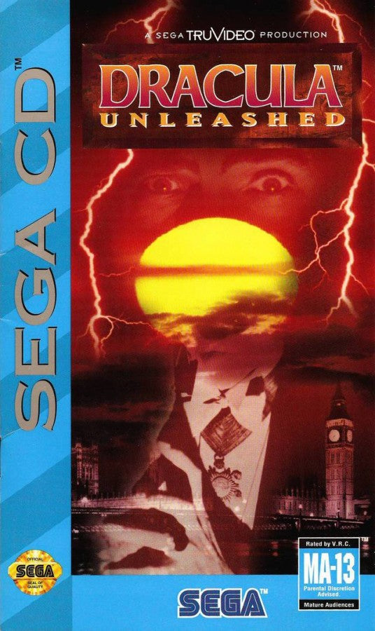 Dracula Unleashed cover art for Sega CD (SCD) interactive movie horror video game