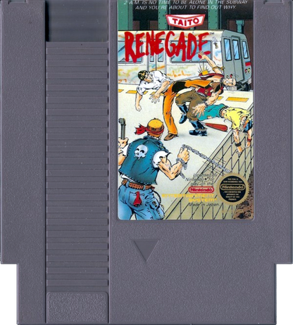 Renegade Complete in Box CIB Nintendo Entertainment System NES for retro video game enthusiasts featuring classic side scrolling beat em up gameplay street fighting action martial arts combat challenging enemy gangs arcade style action complete in box collectible gaming appeal cartridge