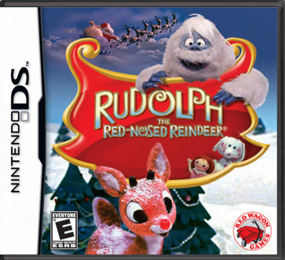 Rudolph the Red Nosed Reindeer Nintendo DS holiday family game Christmas adventure mini games story based gameplay kids friendly platformer festive winter themed casual gameplay touch screen stylus controls Nintendo DS software video game title cover art 