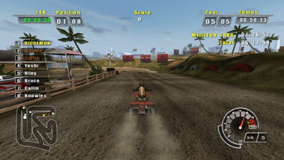 ATV Offroad Fury 3 PlayStation 2 PS2 video game, off-road racing action, ATV stunt and freestyle gameplay, multiplayer modes, console racing title gameplay