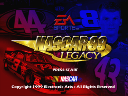 NASCAR 99 Legacy title card for PlayStation 1 (PS1) retro racing video game