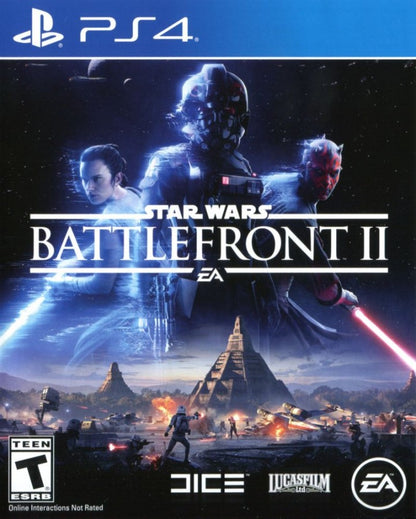 Star Wars: Battlefront II – PlayStation 4 (PS4) video game cover image, third-person and first-person shooter