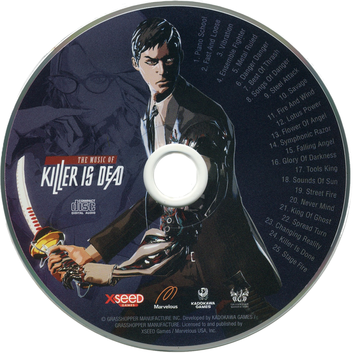 Killer is Dead Limited Edition PlayStation 3 PS3 action hack and slash video game featuring Mondo Zappa cyberpunk style assassinations katana combat stylish swordplay deadly enemies boss battles dark storyline and collectible Limited Edition content classic PlayStation 3 PS3 gaming appeal music disc