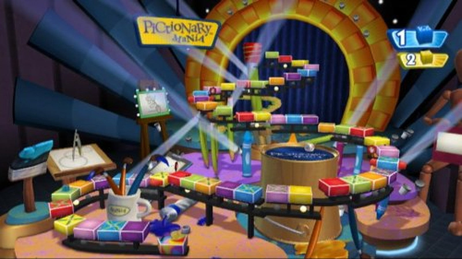 uDraw w/Pictionary gameplay for Nintendo Wii (Wii) featuring party drawing challenges with the uDraw GameTablet, guessing words and creating quick sketches.