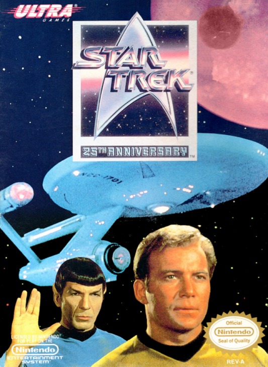 Star Trek 25th Anniversary cover art for Nintendo Entertainment System NES retro video game