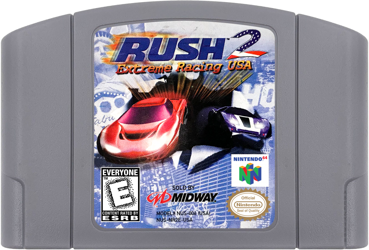 Rush 2: Extreme Racing USA cartridge for Nintendo 64 (N64) video game