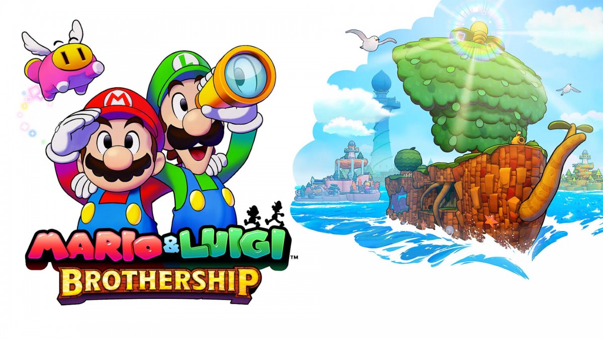 Mario and Luigi Brothership titlepage for Nintendo Switch RPG video game