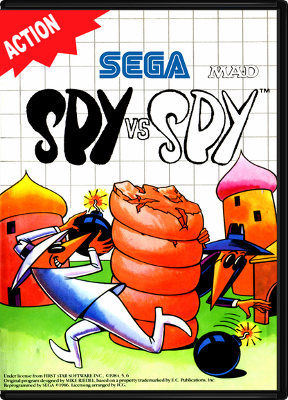 Spy vs. Spy – Sega Master System (SMS) cover art for action strategy video game