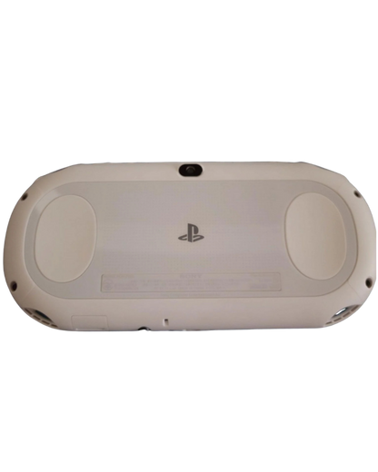 PlayStation Vita 1000 system in white featuring OLED screen and portable handheld gaming design