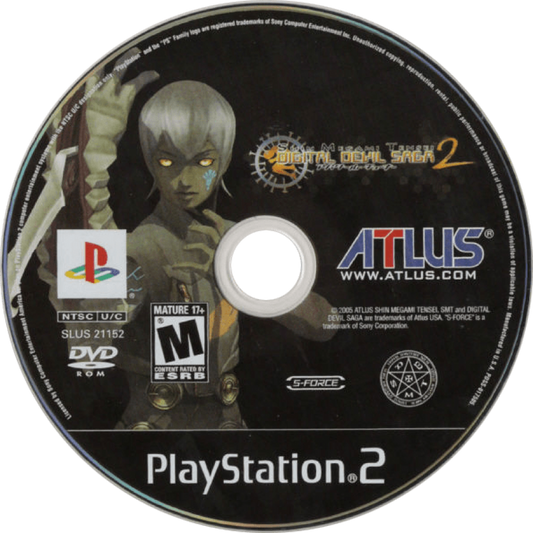 Shin Megami Tensei Digital Devil Saga 2 PlayStation 2 PS2 for role playing video game fans featuring turn based combat demon transformation abilities strategic character progression deep sci fi fantasy storytelling challenging dungeon crawling atmospheric world exploration iconic Atlus JRPG adventure collectible gaming appeal disc