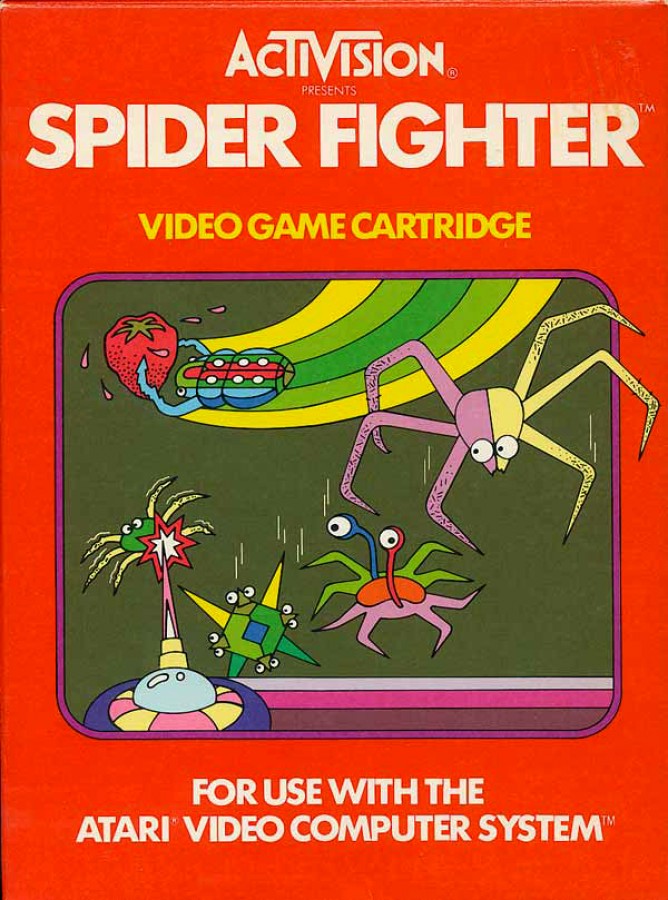 Spider Fighter retro Atari 2600 video game featuring space shooter action, alien spider combat, arcade gameplay and classic Atari console adventure - front cover