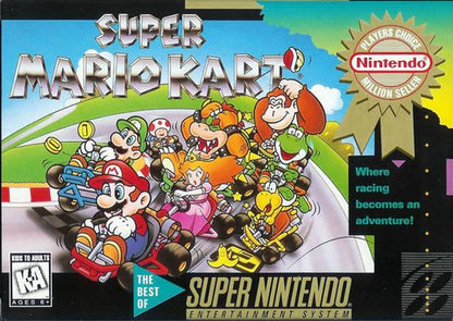 Super Mario Kart Players Choice cover art for Super Nintendo Entertainment System SNES video game
