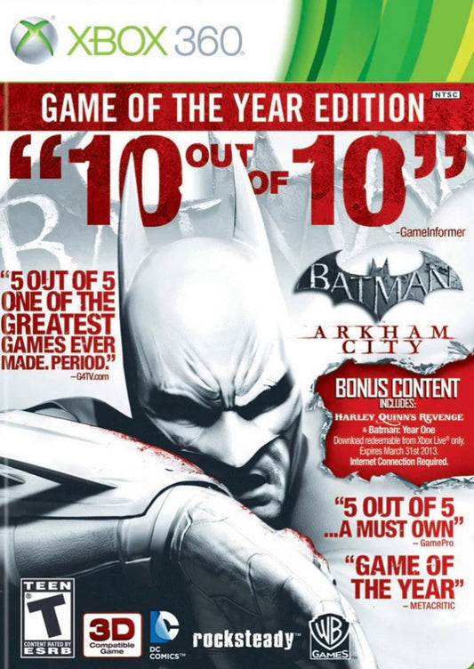 Batman: Arkham City [Game of the Year] cover art for Xbox 360 (X360) video game