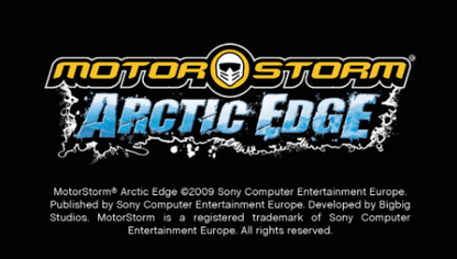 MotorStorm: Arctic Edge title page for PlayStation Portable (PSP) racing game