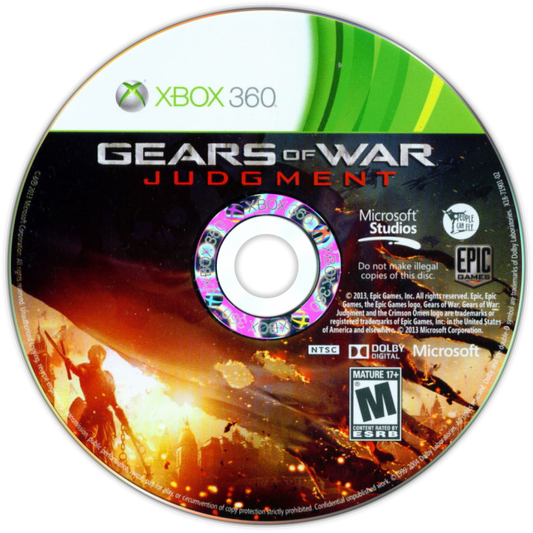 Gears of War: Judgment for Xbox 360 (X360) featuring a high-intensity prequel following Kilo Squad led by Damon Baird as they defy military orders to save Halvo Bay; experience the "Declassified" mission system for added challenge, faster-paced multiplayer, and the debut of the chaotic OverRun mode in this cinematic expansion of the Gears universe disc