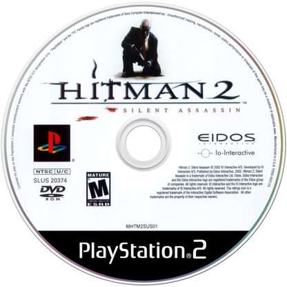 LocalID_70072 Hitman 2 Silent Assassin PlayStation 2 PS2 for retro video game enthusiasts featuring stealth action gameplay tactical assassination missions disguises strategic infiltration open ended objectives cinematic storytelling and collectible gaming appeal disc