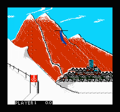 Winter Games cartridge for the Nintendo Entertainment System featuring 8 bit winter sports action including skiing skating bobsledding and snowboarding events with single and multiplayer competition gameplay 