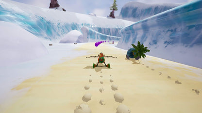 Gigantosaurus The Game PlayStation 4 PS4 family adventure video game dino buddies Rocky Tiny Mazu and Bill prehistoric world exploration solving puzzles kart racing saving Giganto from extinction cooperative multiplayer up to four players based on the Disney Junior animated series gameplay screenshot