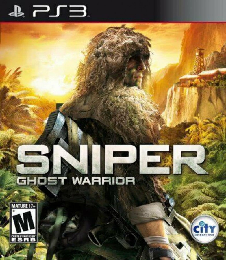 Sniper Ghost Warrior PS3 tactical first-person shooter gameplay with realistic sniping mechanics and stealth combat in jungle and urban environments cover art