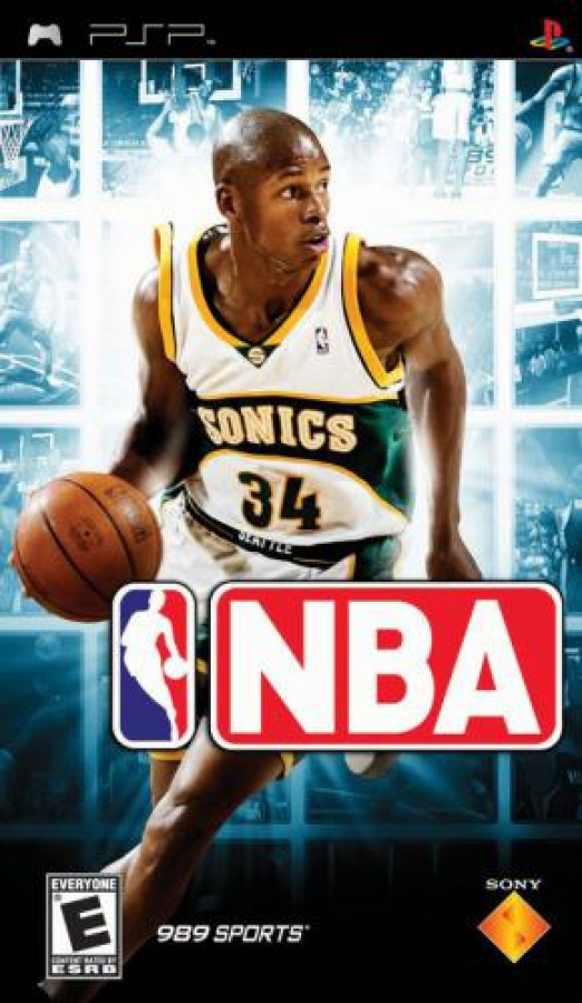 NBA PSP sports basketball video game cover art.
