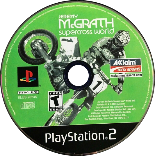 Jeremy McGrath Supercross World disc art for Playstation 2 (PS2) video game