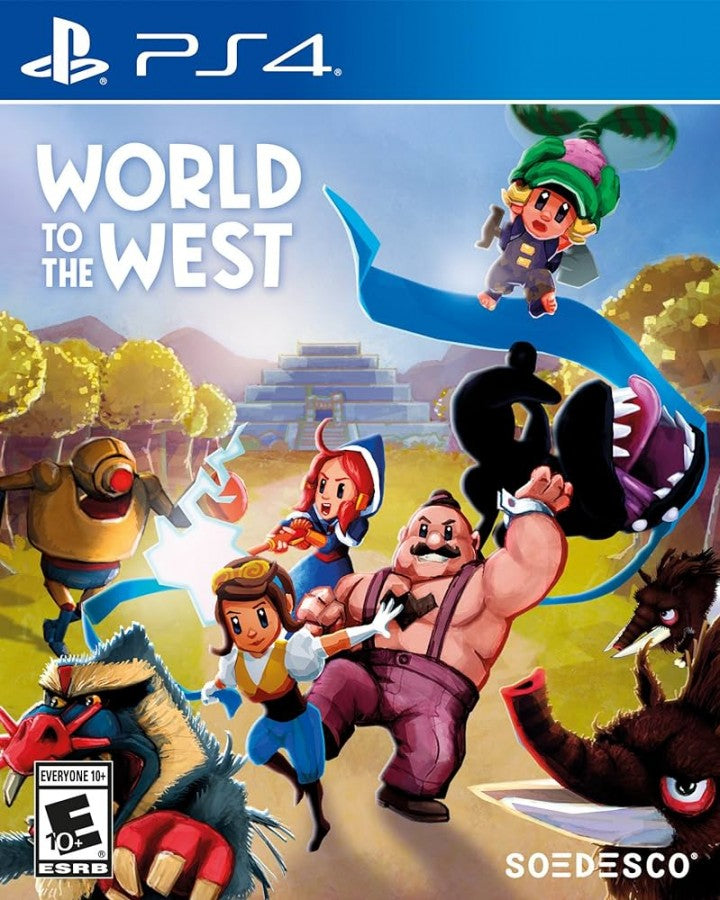 World to the West – PlayStation 4 (PS4) video game cover image, action-adventure puzzle game.