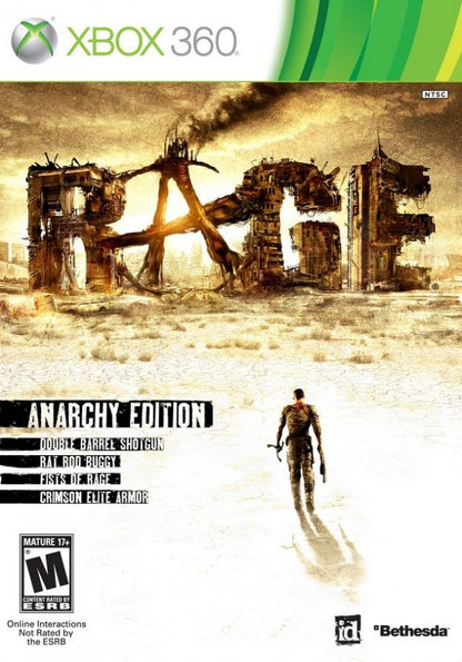 Rage: Anarchy Edition cover art for Xbox 360 (X360) post-apocalyptic first-person shooter video game