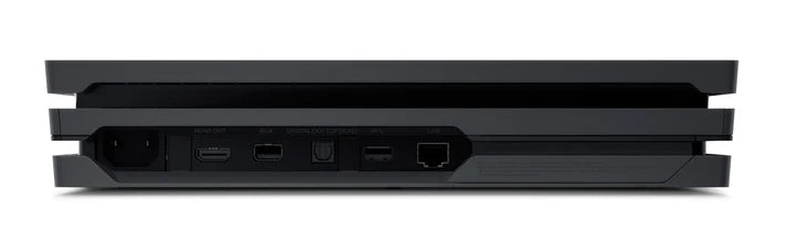 PlayStation 4 PS4 Pro black console featuring powerful enhanced gaming performance 4K gaming support HDR technology 1TB storage Blu ray playback Wi Fi connectivity wireless DualShock 4 controller compatibility immersive Sony gaming hardware collectible gaming appeal