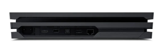 PlayStation 4 PS4 Pro black console featuring powerful enhanced gaming performance 4K gaming support HDR technology 1TB storage Blu ray playback Wi Fi connectivity wireless DualShock 4 controller compatibility immersive Sony gaming hardware collectible gaming appeal