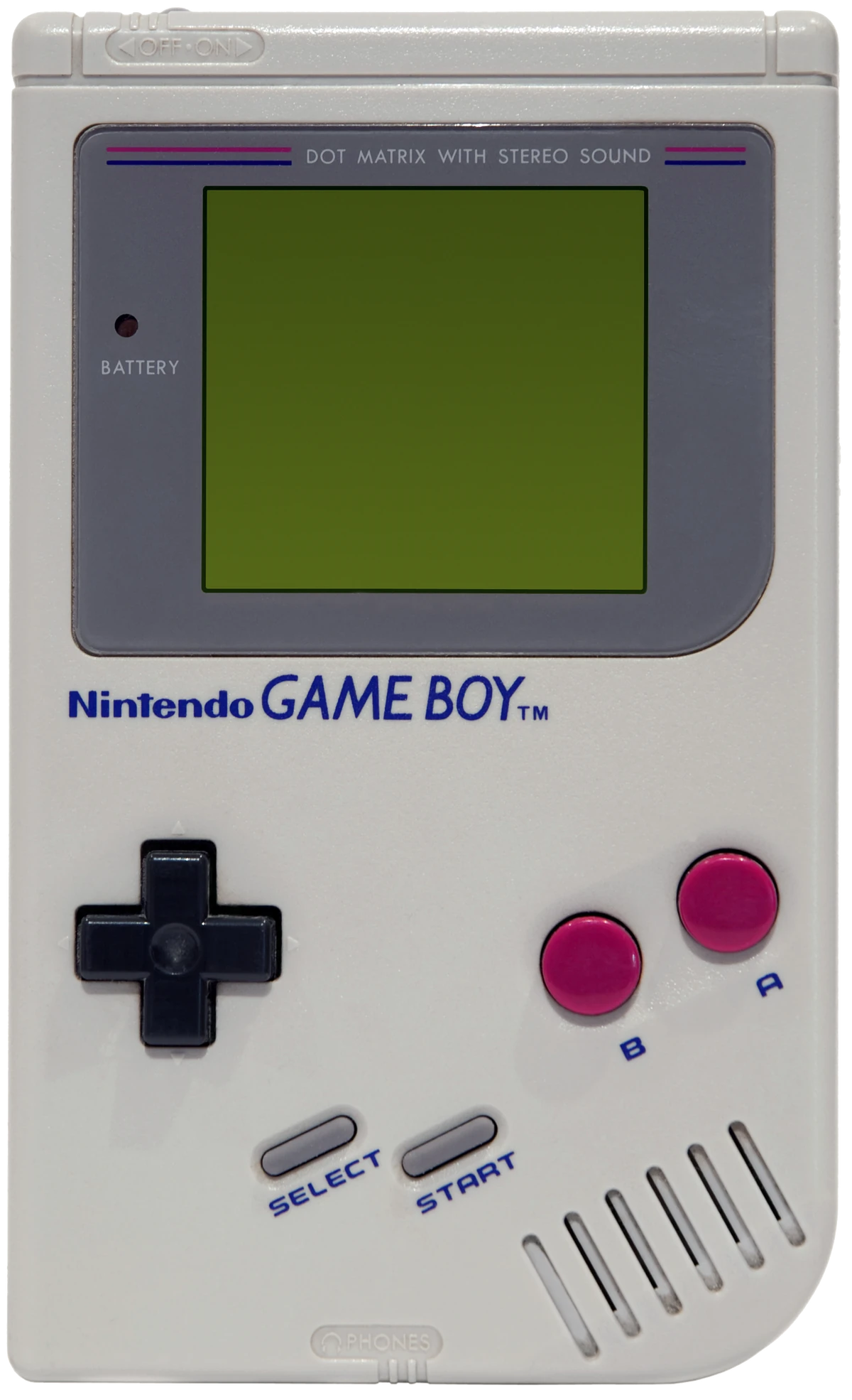 Nintendo Game Boy original handheld gaming system front view