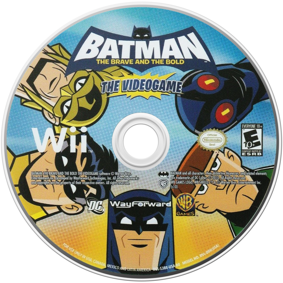 Batman: The Brave and the Bold disc art for Nintendo Wii (Wii) video game