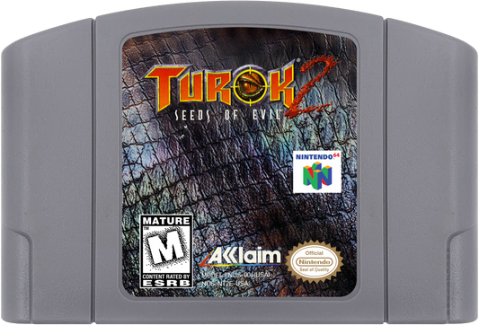 Turok 2: Seeds of Evil [Grey Cart]– Nintendo 64 (N64) cartridge for video game