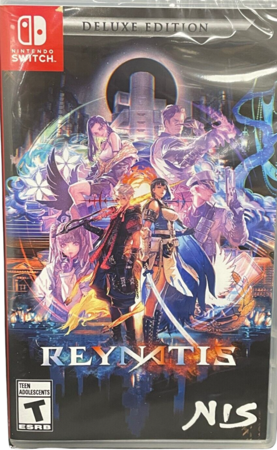 REYNATIS Nintendo Switch inspired design featuring urban fantasy action role playing adventure aesthetic modern magical warfare powerful spellcasting abilities stylish anime inspired characters immersive city exploration cinematic combat and story driven gameplay presentation front cover