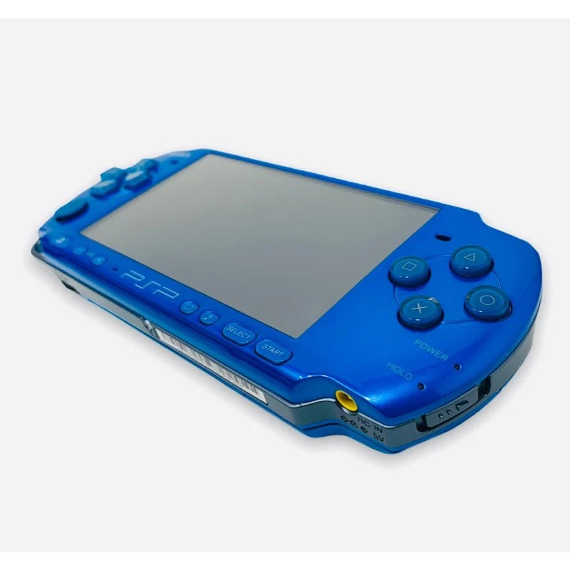 PlayStation Portable 3000 Blue Sony PSP 3000 handheld console in blue color slim portable gaming system UMD disc drive widescreen display WiFi capable retro gaming device