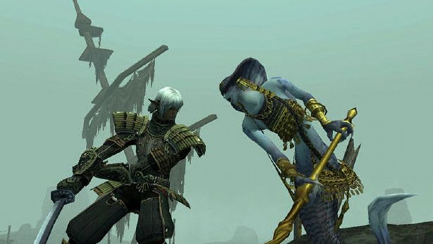 Final Fantasy XI Online Treasures of Aht Urhgan PS2 PlayStation 2 MMORPG online role playing game expansion fantasy adventure Square Enix party based combat retro video game gameplay
