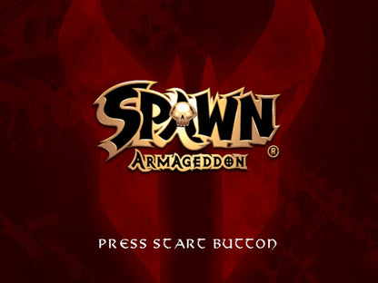 Spawn Armageddon PS2 PlayStation 2 action hack and slash game retro video game title page