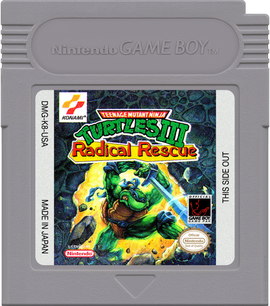Teenage Mutant Ninja Turtles III: Radical Rescue Game Boy action platformer video game cartridge