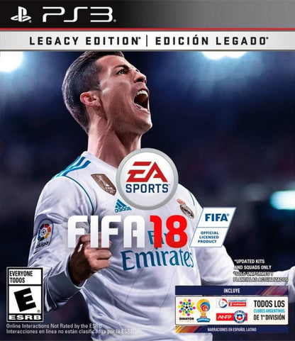 FIFA 18 cover art for PlayStation 3 (PS3) video game