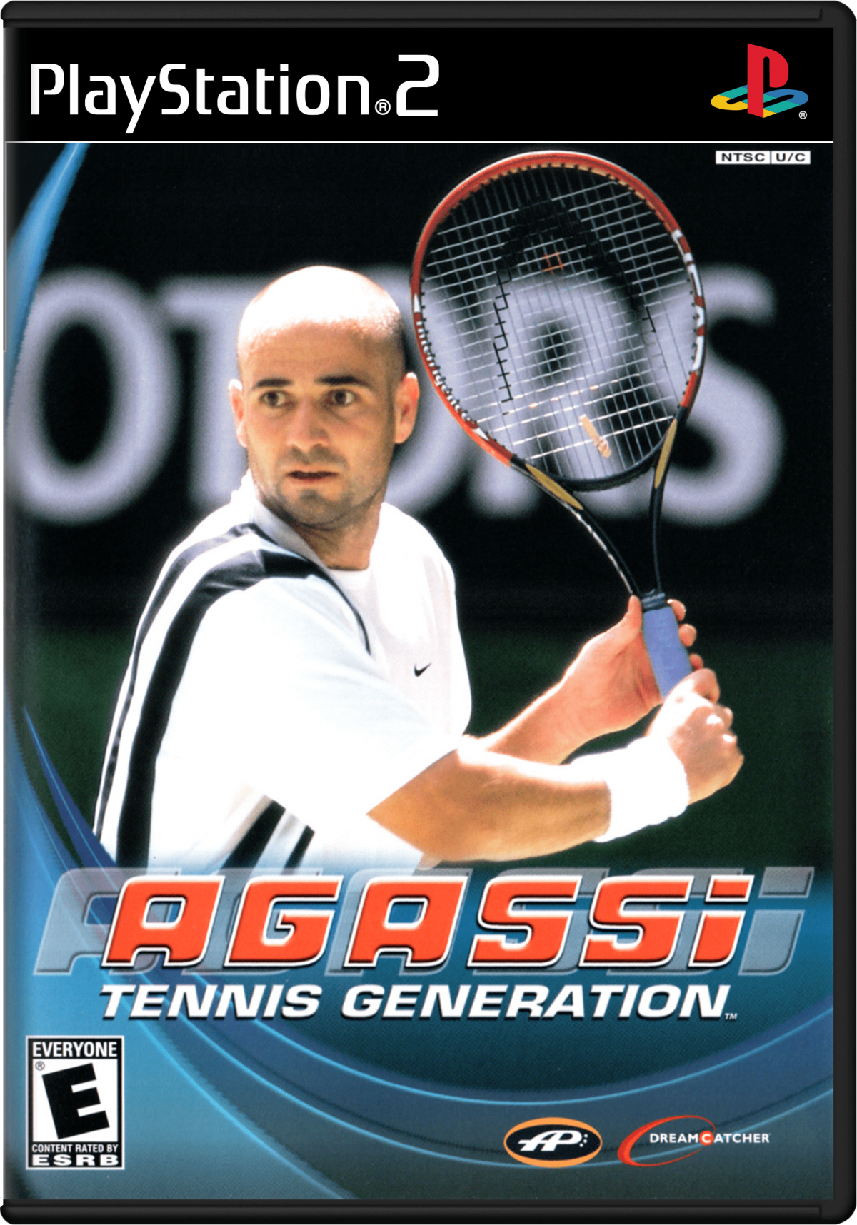 Agassi Tennis Generation PS2 sports tennis video game cover art.