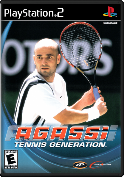 Agassi Tennis Generation PS2 sports tennis video game cover art.
