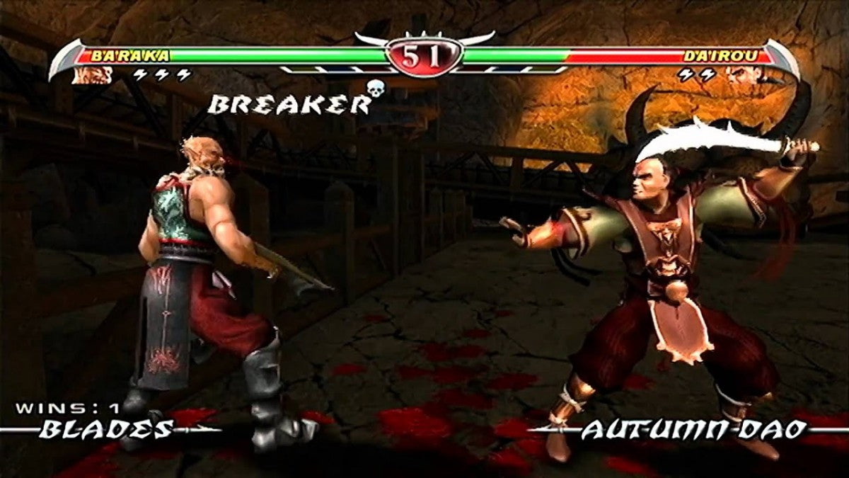 Mortal Kombat: Deception for Nintendo GameCube (GC) at Gamers INC, featuring the brutal and deep installment of the legendary fighting series that introduces the massive "Konquest" open-world RPG mode and innovative "Chess Kombat" and "Puzzle Kombat" mini-games, alongside a massive roster of warriors—including GameCube exclusive playable characters Goro and Shao Kahn—for the ultimate fatalities and weapon-based combat experience gameplay screenshot