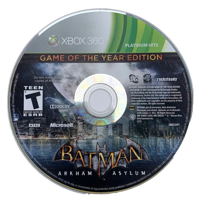 Batman: Arkham Asylum [Game of the Year Edition] disc for Xbox 360 (X360) action-adventure video game
