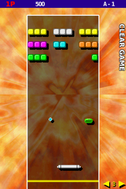 Arkanoid gameplay for Nintendo DS (DS) classic brick-breaking puzzle video game