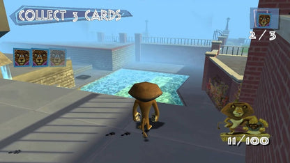 Madagascar Xbox action-adventure video game based on the DreamWorks animated film starring Alex the Lion Marty the Zebra Melman the Giraffe Gloria the Hippo and the penguins jungle safari levels New York zoo escape island survival cooperative gameplay character swapping platforming puzzle solving movie voice actors licensed tie-in gameplay screenshot