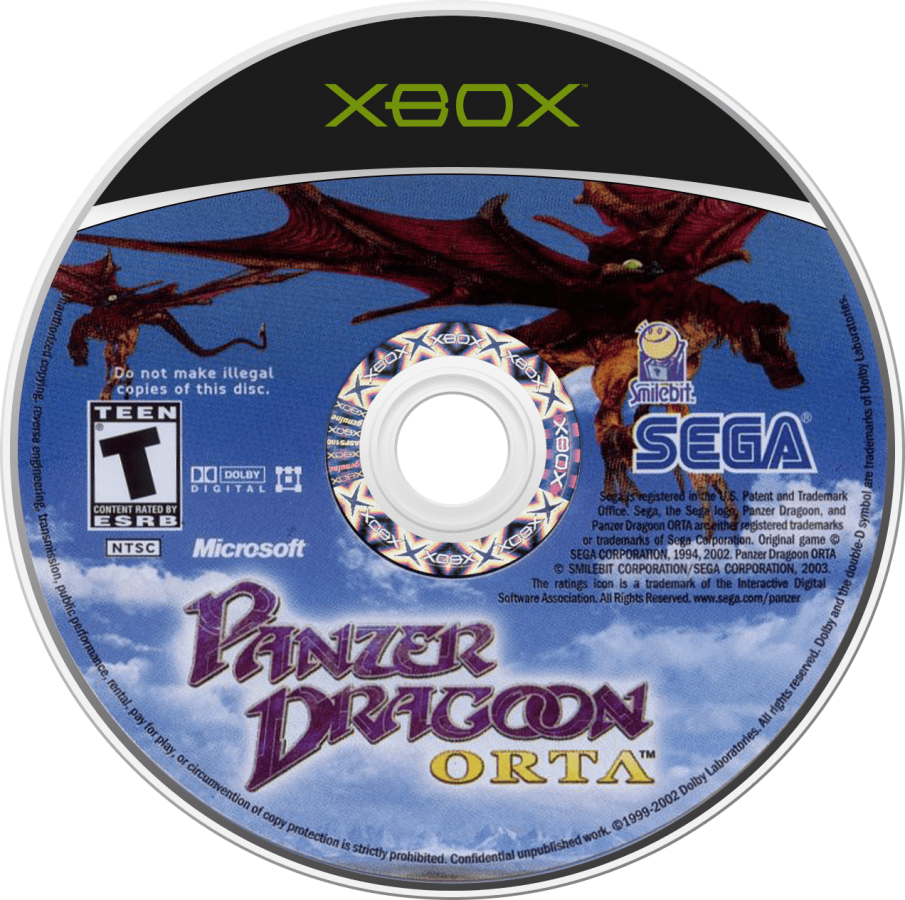 Panzer Dragoon Orta retro Xbox video game Panzer Dragoon Orta rail shooter dragon combat sci fi aerial shooter on rails boss battles fast paced arcade style gameplay console title Xbox release disc