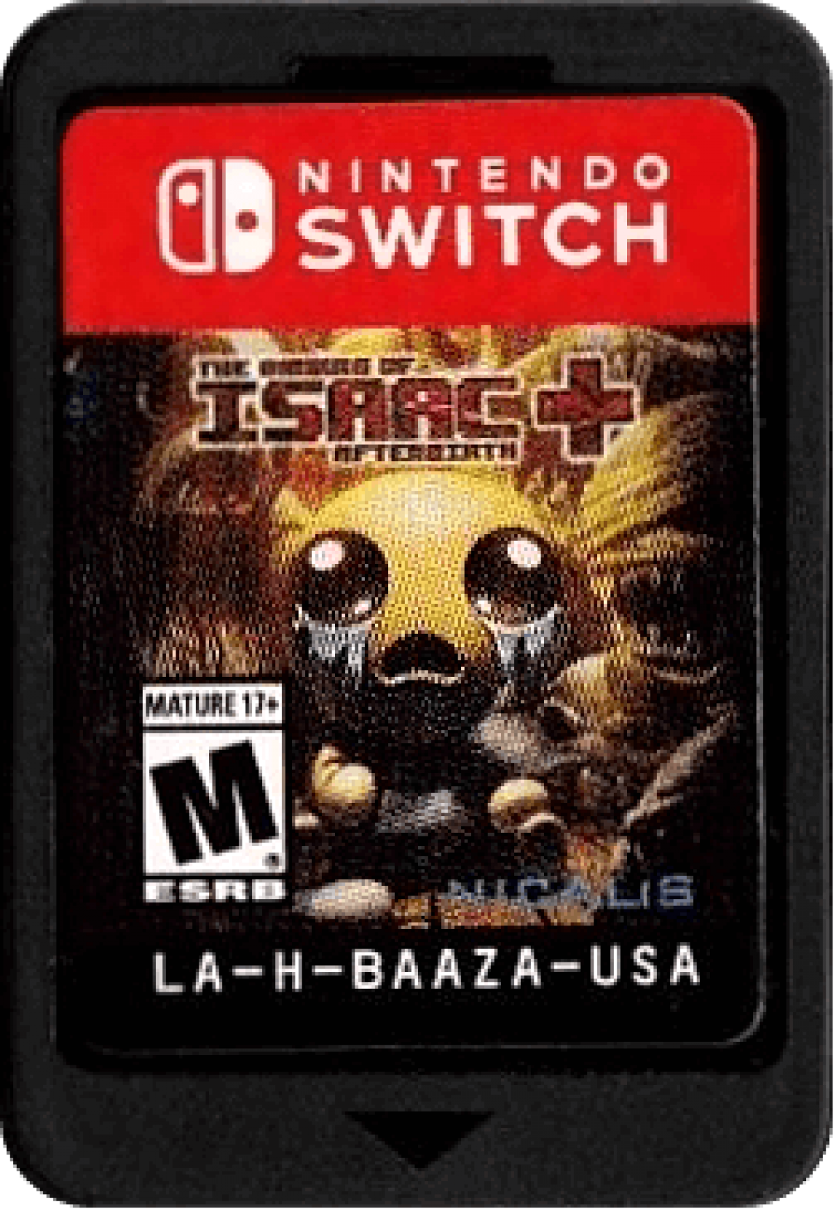 The Binding of Isaac Afterbirth+ Nintendo Switch NS for roguelike action video game fans featuring dungeon crawling randomly generated levels twin stick shooting challenging enemies item collection character upgrades boss battles dark humor multiple playable characters and endless replayable gameplay collectible gaming appeal cartidge 