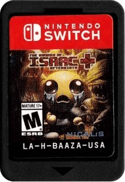 The Binding of Isaac Afterbirth+ Nintendo Switch NS for roguelike action video game fans featuring dungeon crawling randomly generated levels twin stick shooting challenging enemies item collection character upgrades boss battles dark humor multiple playable characters and endless replayable gameplay collectible gaming appeal cartidge 