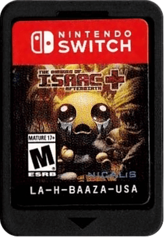The Binding of Isaac Afterbirth+ Nintendo Switch NS for roguelike action video game fans featuring dungeon crawling randomly generated levels twin stick shooting challenging enemies item collection character upgrades boss battles dark humor multiple playable characters and endless replayable gameplay collectible gaming appeal cartidge 